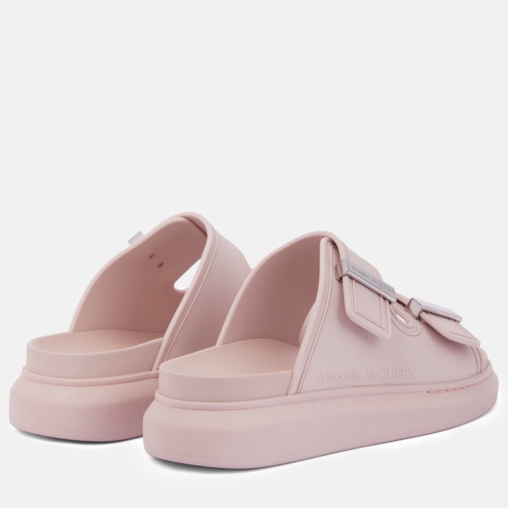Alexander McQueen Buckle Slide Sandals Pink/Silver Size-US 9&11/EUR 39&41 NIB - Picture 4 of 10